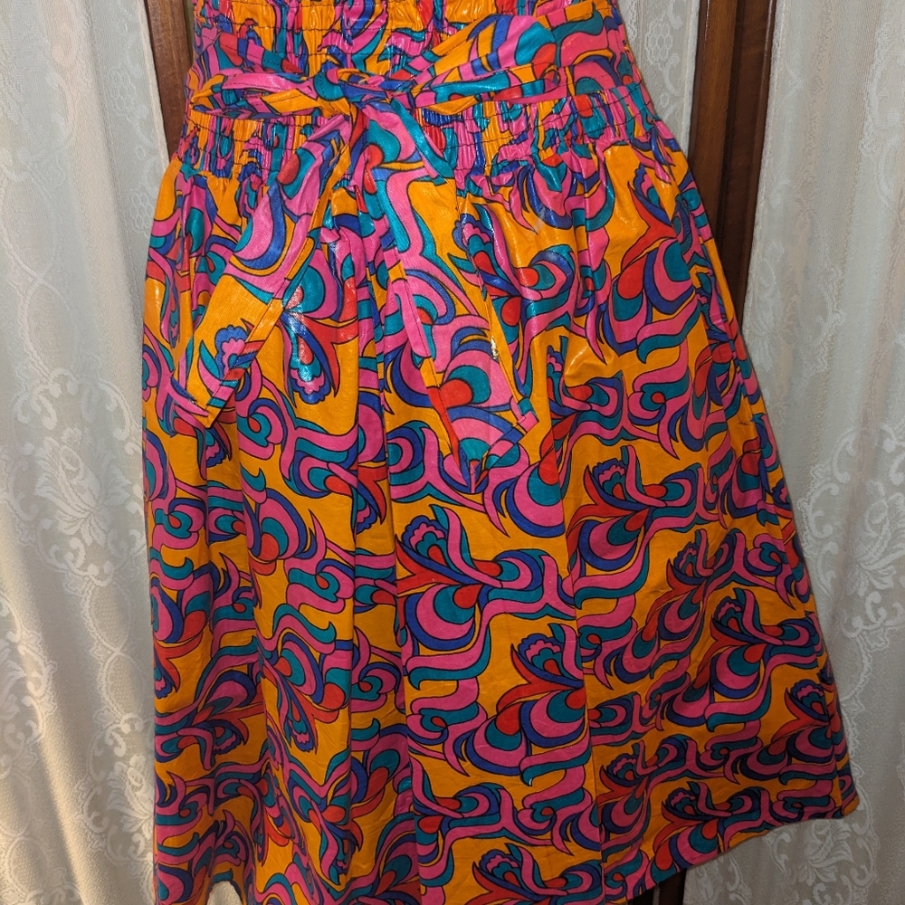African print polish cotton skirt